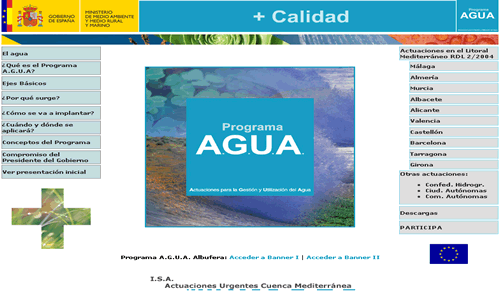 Ministerio de Medio Ambiente. Programa AGUA