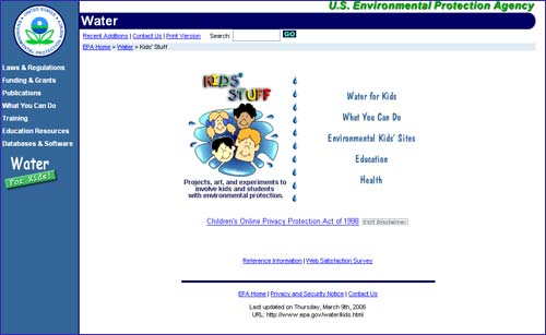 US-EPA: Water for kids