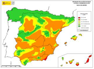 Mapa de la desertificacin en Espaa