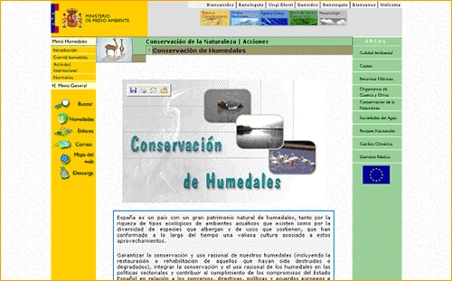 Ministerio de Medio Ambiente. Conservacin de Humedales