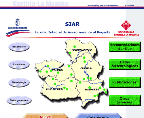 Sistema de Informacin Agroclimtica para el Regado (SIAR) Castilla-La Mancha